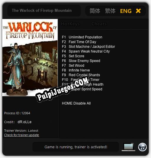 Entrenador liberado a The Warlock of Firetop Mountain [v1.0.8]