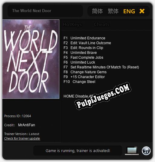 The World Next Door: Trainer +10 [v1.6]