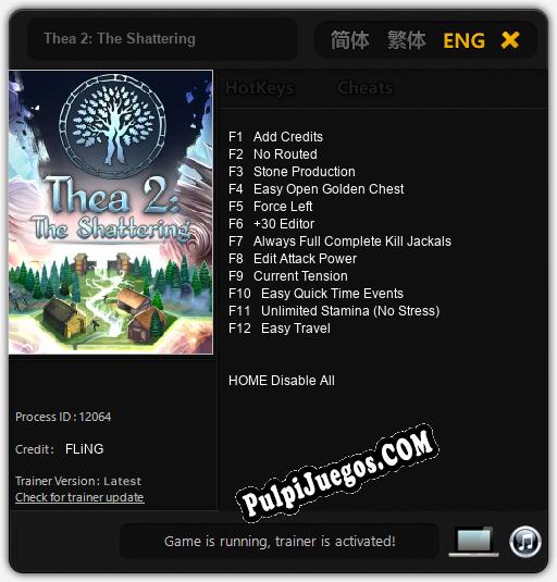 Entrenador liberado a Thea 2: The Shattering [v1.0.1]