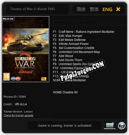 Theatre of War 2: Kursk 1943: Treinador (V1.0.46)