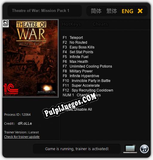 Entrenador liberado a Theatre of War: Mission Pack 1 [v1.0.1]