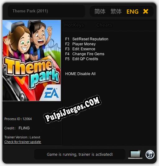 Theme Park (2011): Cheats, Trainer +5 [FLiNG]