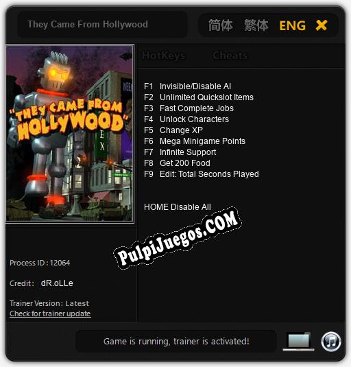 Entrenador liberado a They Came From Hollywood [v1.0.3]