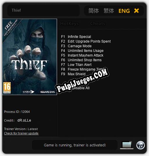 Entrenador liberado a Thief [v1.0.7]