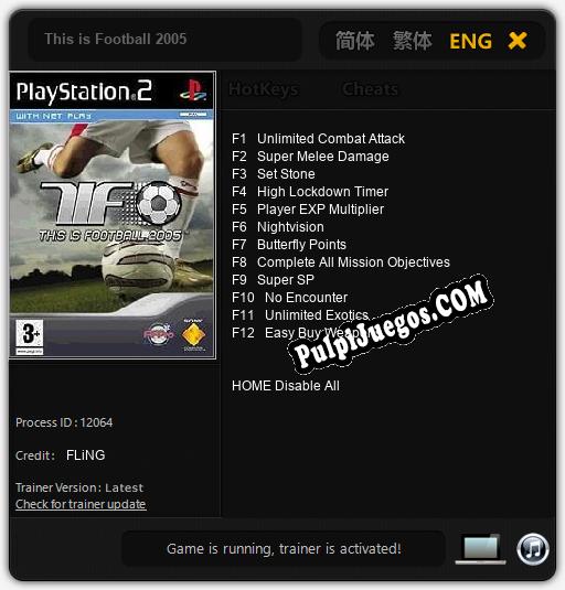 This is Football 2005: Cheats, Trainer +12 [FLiNG]