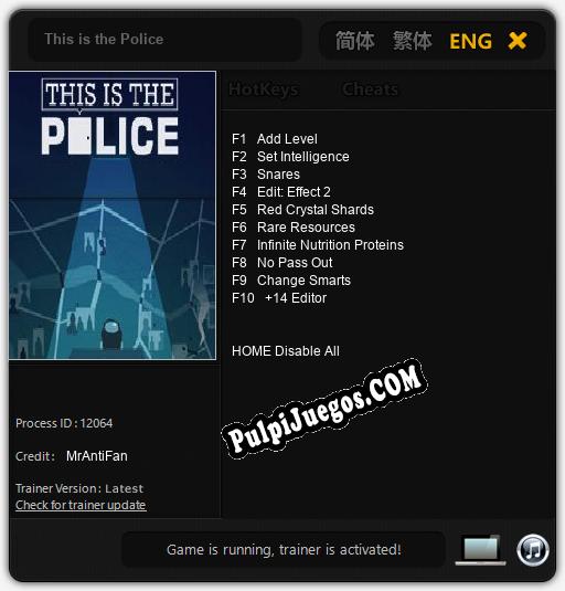 This is the Police: Cheats, Trainer +10 [MrAntiFan]