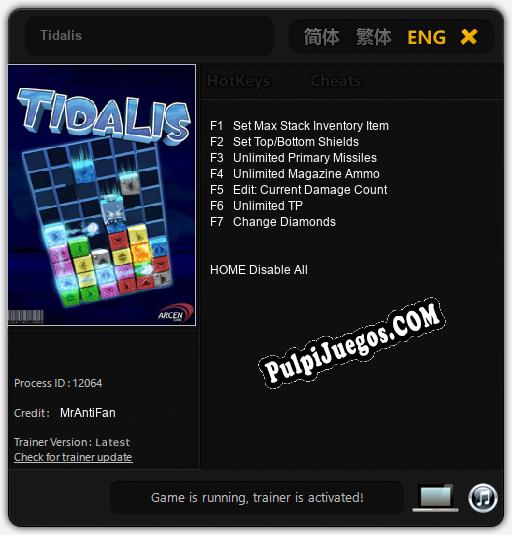 Tidalis: Trainer +7 [v1.8]