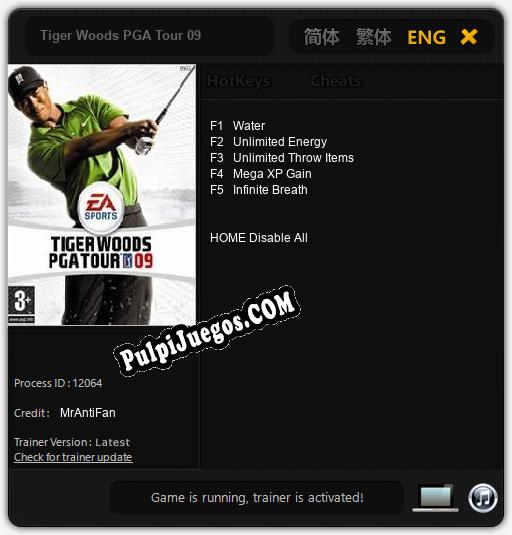 Tiger Woods PGA Tour 09: Cheats, Trainer +5 [MrAntiFan]