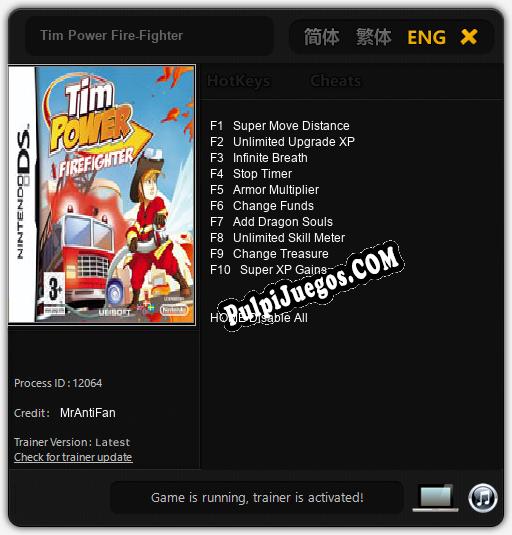 Entrenador liberado a Tim Power Fire-Fighter [v1.0.3]