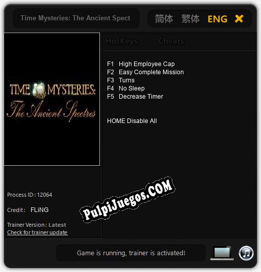 Time Mysteries: The Ancient Spectres: Cheats, Trainer +5 [FLiNG]