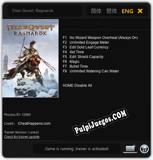 Titan Quest: Ragnarok: Cheats, Trainer +8 [CheatHappens.com]