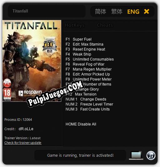 Titanfall: Trainer +15 [v1.3]