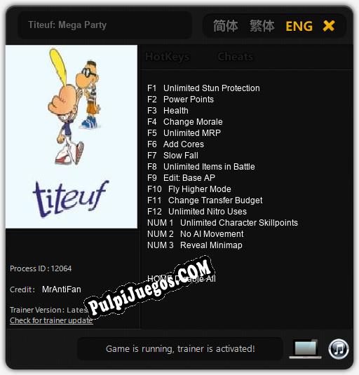 Entrenador liberado a Titeuf: Mega Party [v1.0.8]