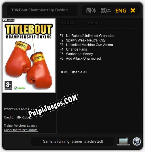 TitleBout Championship Boxing: Cheats, Trainer +6 [dR.oLLe]