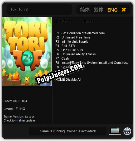 Toki Tori 2: Trainer +9 [v1.2]