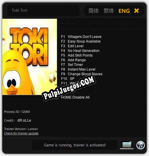 Entrenador liberado a Toki Tori [v1.0.2]