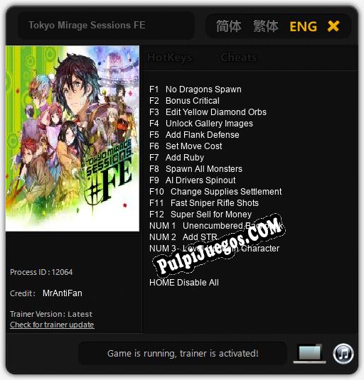 Tokyo Mirage Sessions FE: Cheats, Trainer +15 [MrAntiFan]