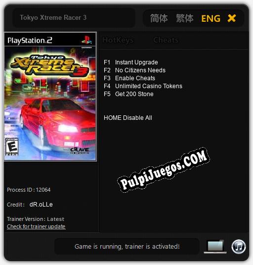 Entrenador liberado a Tokyo Xtreme Racer 3 [v1.0.4]