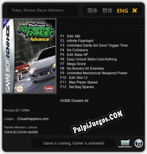 Tokyo Xtreme Racer Advance: Cheats, Trainer +12 [CheatHappens.com]