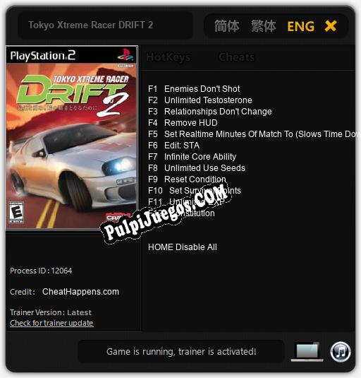 Tokyo Xtreme Racer DRIFT 2: Cheats, Trainer +12 [CheatHappens.com]