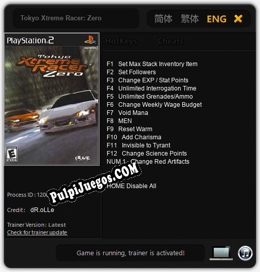 Tokyo Xtreme Racer: Zero: Cheats, Trainer +13 [dR.oLLe]