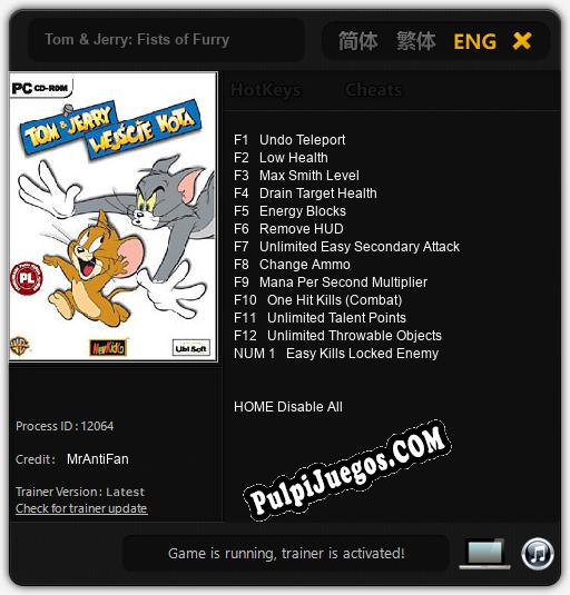 Tom & Jerry: Fists of Furry: Cheats, Trainer +13 [MrAntiFan]