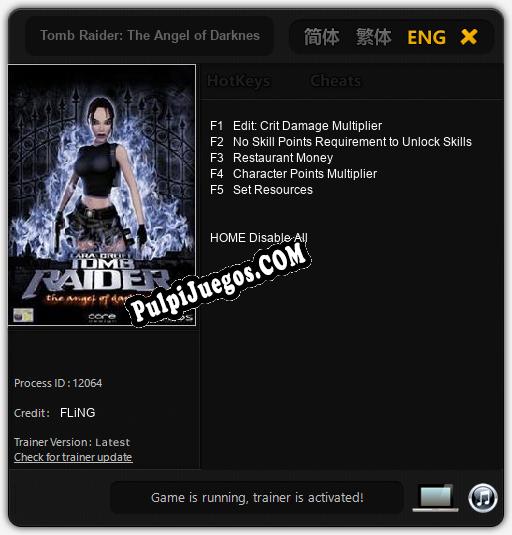 Tomb Raider: The Angel of Darkness: Trainer +5 [v1.3]