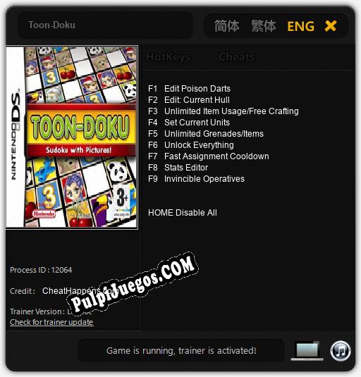 Toon-Doku: Cheats, Trainer +9 [CheatHappens.com]