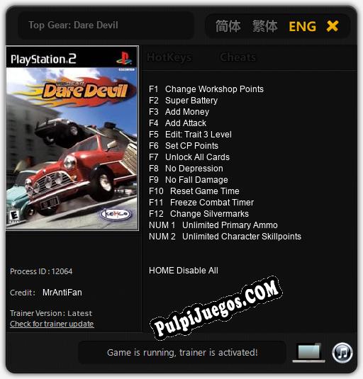 Top Gear: Dare Devil: Cheats, Trainer +14 [MrAntiFan]