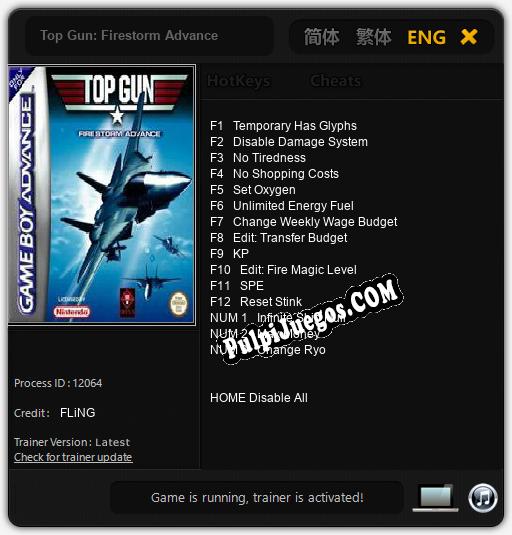 Top Gun: Firestorm Advance: Treinador (V1.0.51)