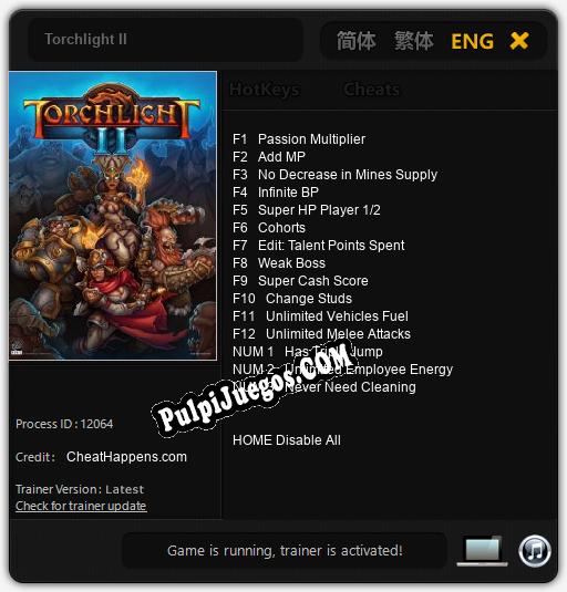 Torchlight II: Cheats, Trainer +15 [CheatHappens.com]