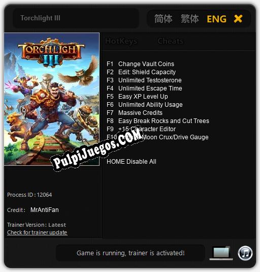 Torchlight III: Cheats, Trainer +10 [MrAntiFan]