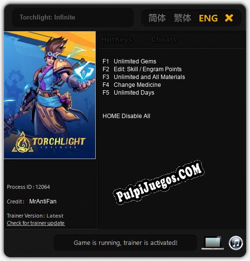 Torchlight: Infinite: Trainer +5 [v1.4]