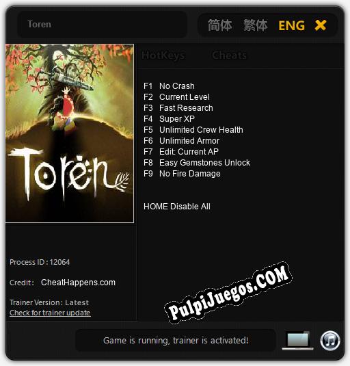 Toren: Cheats, Trainer +9 [CheatHappens.com]