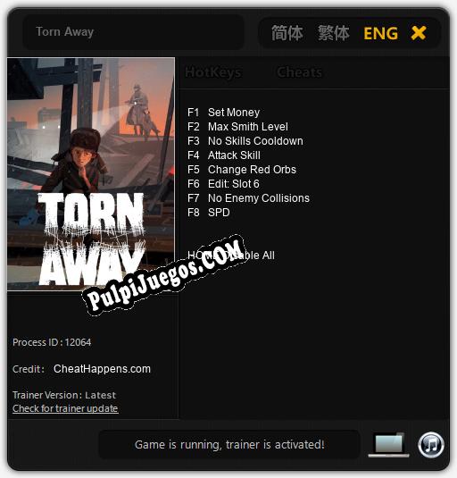 Torn Away: Trainer +8 [v1.6]