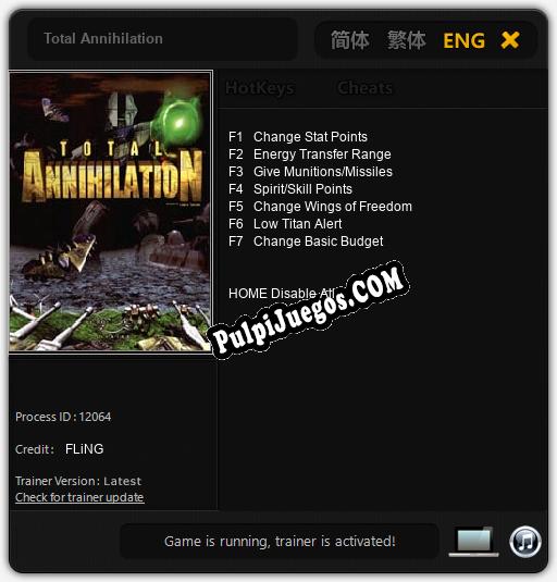 Total Annihilation: Cheats, Trainer +7 [FLiNG]