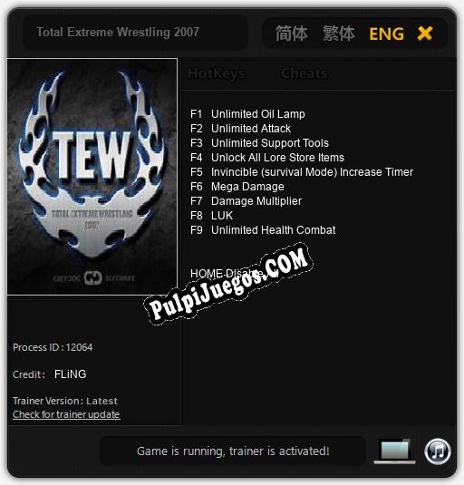 Total Extreme Wrestling 2007: Cheats, Trainer +9 [FLiNG]