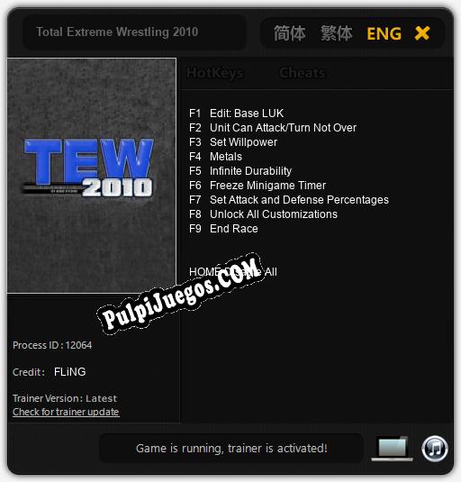 Total Extreme Wrestling 2010: Treinador (V1.0.39)