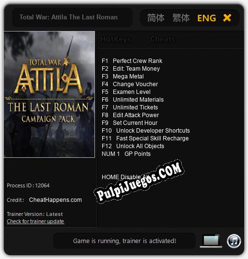 Total War: Attila The Last Roman: Cheats, Trainer +13 [CheatHappens.com]