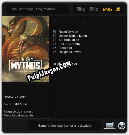 Total War Saga: Troy Mythos: Trainer +6 [v1.8]