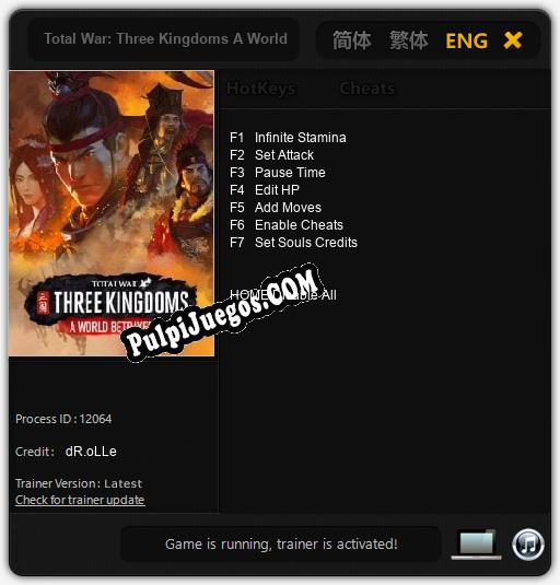 Entrenador liberado a Total War: Three Kingdoms A World Betrayed [v1.0.4]