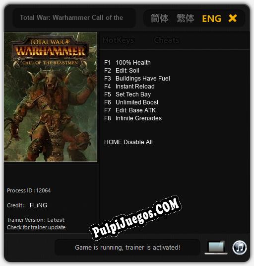 Total War: Warhammer Call of the Beastmen: Cheats, Trainer +8 [FLiNG]