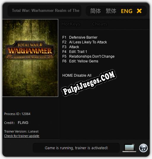 Total War: Warhammer Realm of The Wood Elves: Trainer +6 [v1.3]