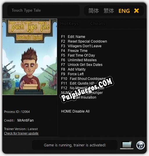 Touch Type Tale: Cheats, Trainer +14 [MrAntiFan]