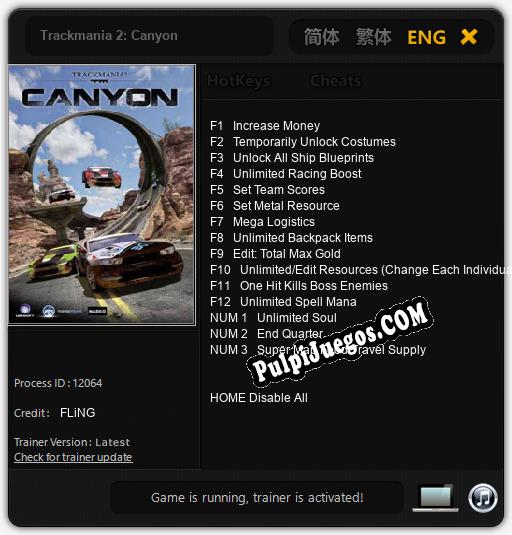 Trackmania 2: Canyon: Cheats, Trainer +15 [FLiNG]