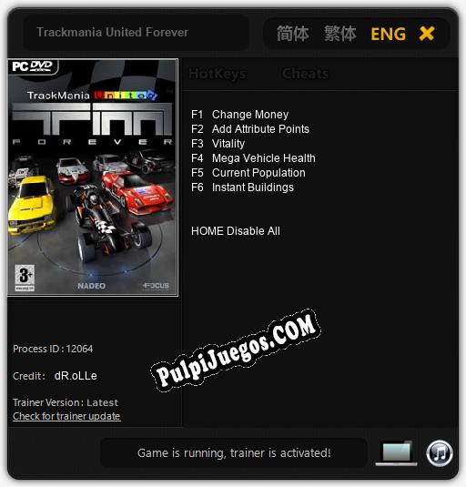 Trackmania United Forever: Trainer +6 [v1.7]