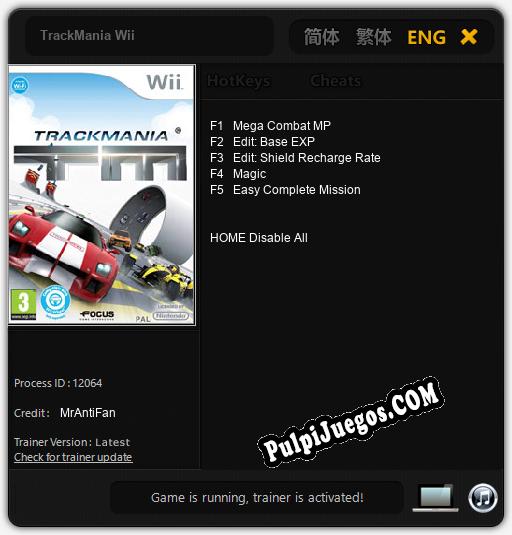 TrackMania Wii: Cheats, Trainer +5 [MrAntiFan]