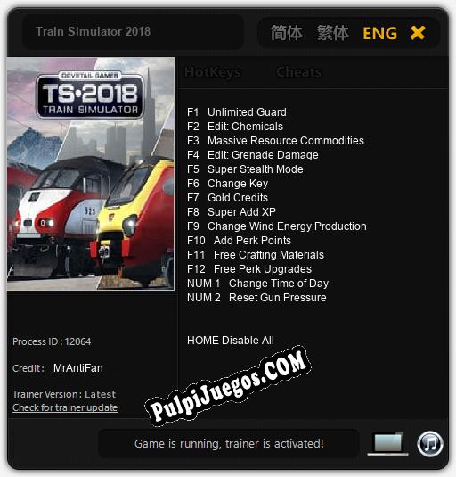 Train Simulator 2018: Trainer +14 [v1.7]