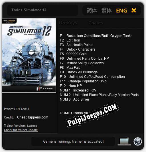 Trainz Simulator 12: Treinador (V1.0.24)