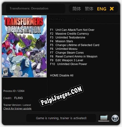 Transformers: Devastation: Treinador (V1.0.33)